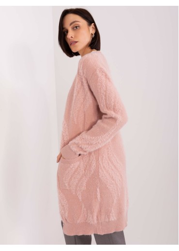 Púdrovo ružový kardigán
