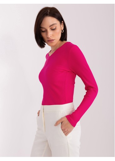 Fuchsiovo ružové tričko s dlhým rukávom