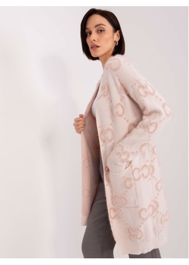 Púdrovo ružový kardigán