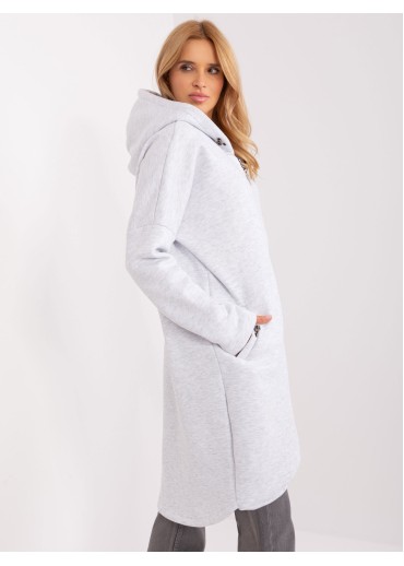 Púdrovo ružová predĺžená mikina