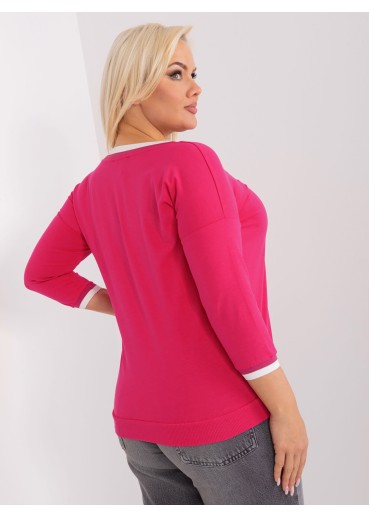 Fuchsiovo ružové tričko s 3/4 rukávom