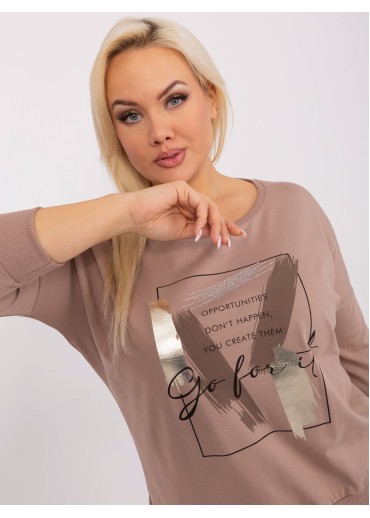 Béžovo hnedé tričko s potlačou