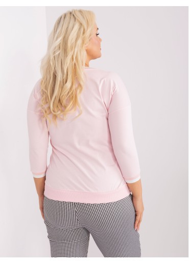 Púdrovo ružové tričko s 3/4 rukávom