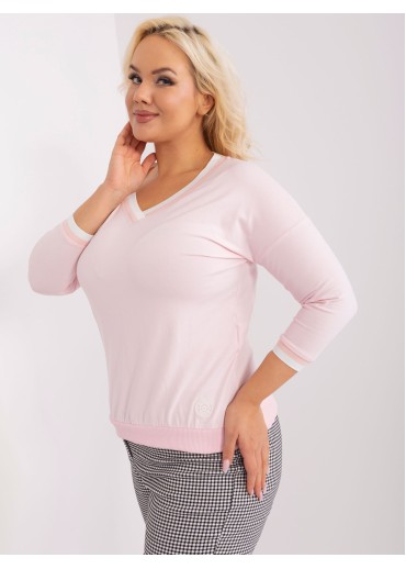 Púdrovo ružové tričko s 3/4 rukávom