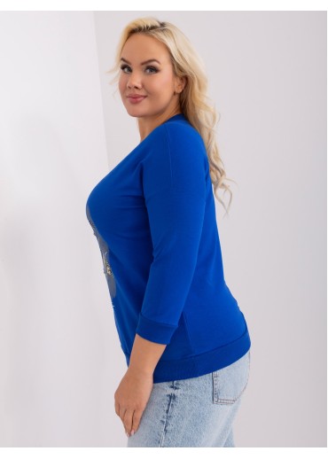 Kobaltovo modré tričko s potlačou