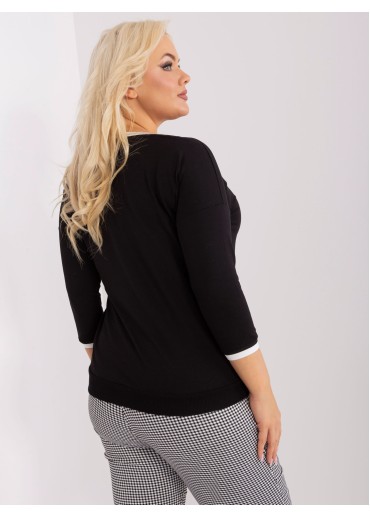 Čierne tričko s 3/4 rukávom