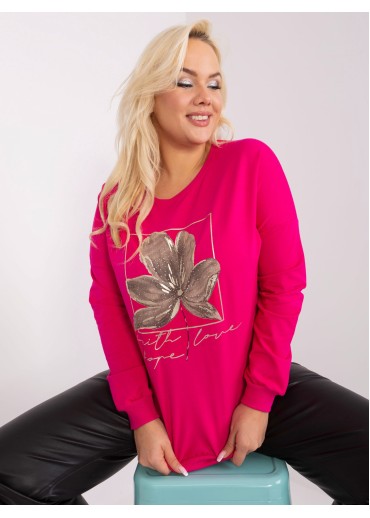 Fuchsiovo ružové tričko s potlačou