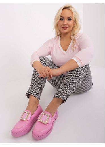 Púdrovo ružové tričko s 3/4 rukávom