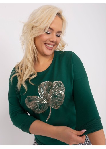 Tmavozelené tričko s potlačou