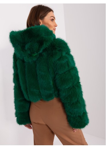 Tmavozelená chlpatá bunda