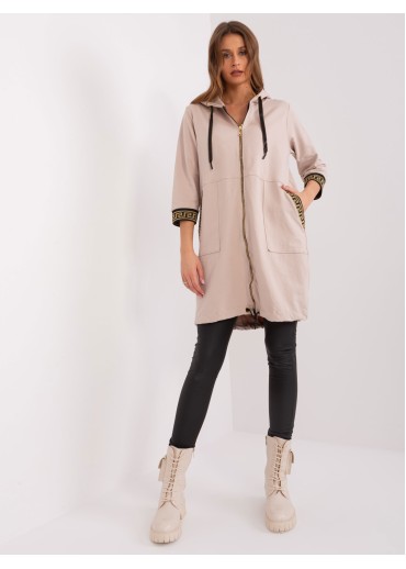 Béžovo hnedá dlhá mikina