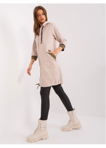 Béžovo hnedá dlhá mikina