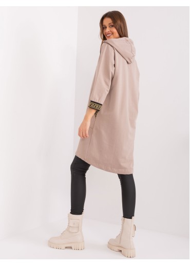 Béžovo hnedá dlhá mikina