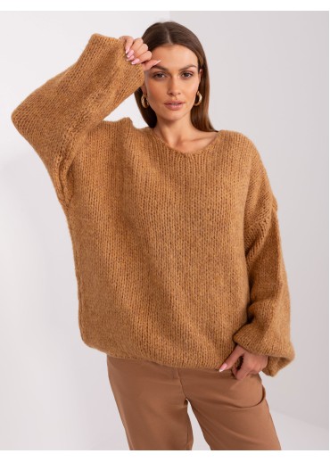 Hnedý pletený pulóver