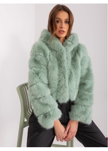 Svetlozelená chlpatá bunda