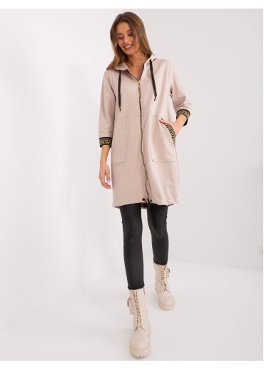 Béžovo hnedá dlhá mikina