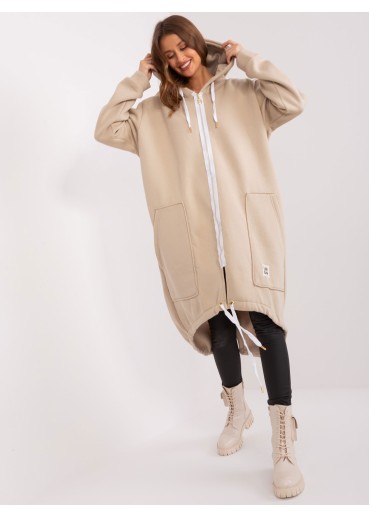 Béžovo hnedá dlhá mikina