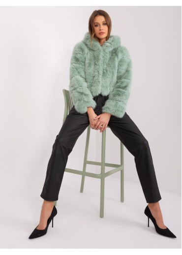 Svetlozelená chlpatá bunda