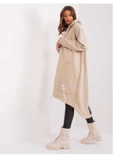 Béžovo hnedá dlhá mikina