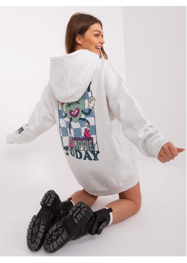 Sivá predĺžená mikina