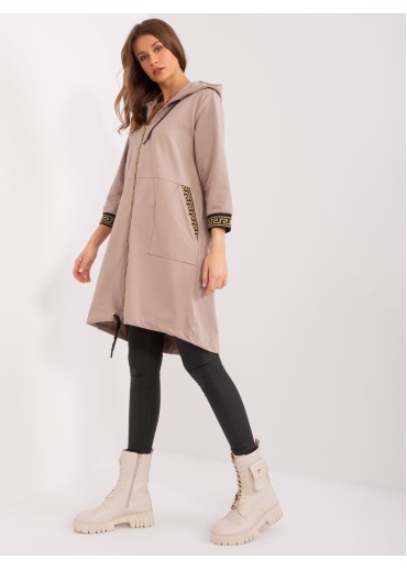 Béžovo hnedá dlhá mikina