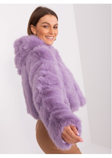 Fialová chlpatá bunda