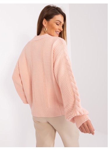 Púdrovo ružový pletený sveter
