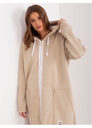 Béžovo hnedá dlhá mikina