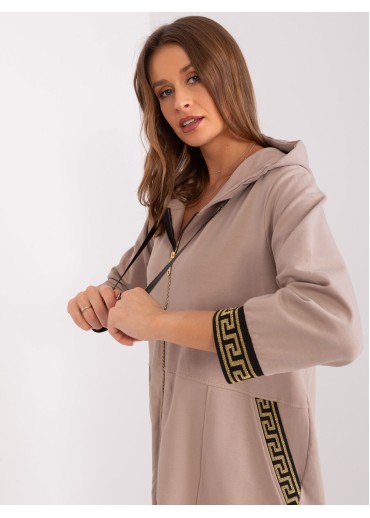 Béžovo hnedá dlhá mikina