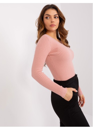 Púdrovo ružový pulóver