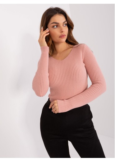 Púdrovo ružový pulóver