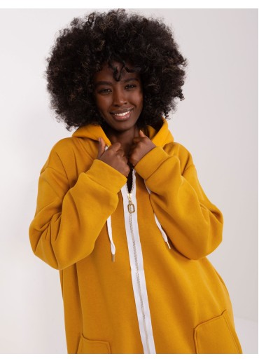 Karamelovo hnedá dlhá mikina