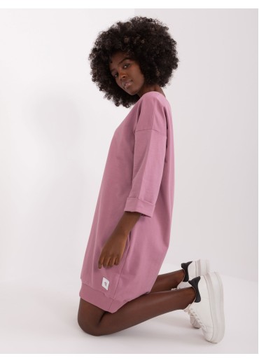 Tmavopúdrovo ružová predĺžená mikina