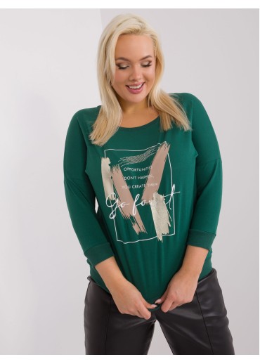 Tmavozelené tričko s potlačou