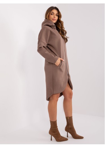 Hnedá predĺžená mikina