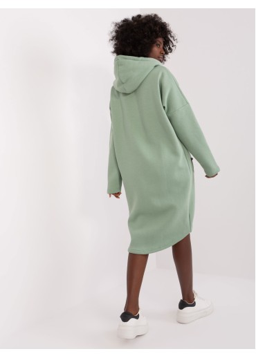 Svetlozelená predĺžená mikina