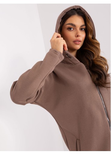 Hnedá predĺžená mikina