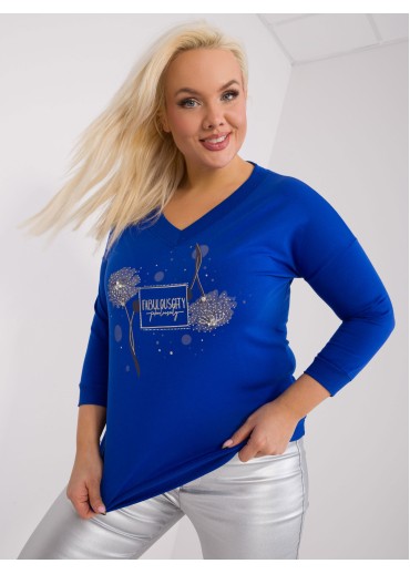 Kobaltovo modré tričko s potlačou