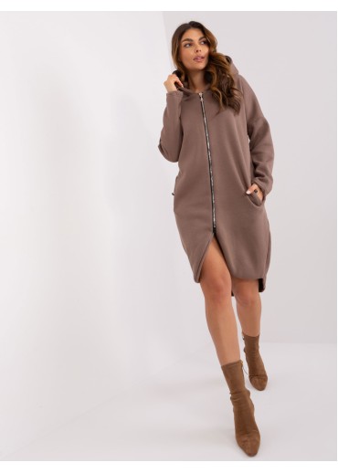 Hnedá predĺžená mikina