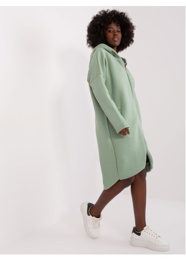 Svetlozelená predĺžená mikina