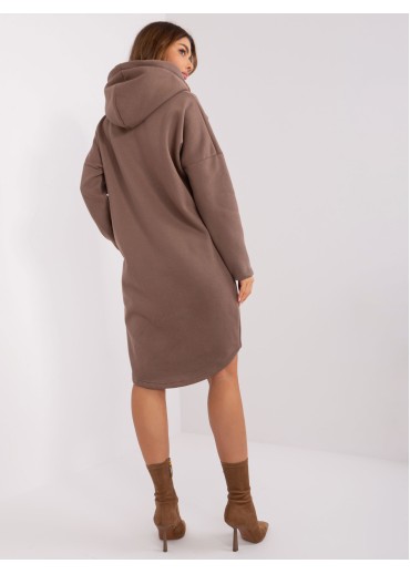 Hnedá predĺžená mikina