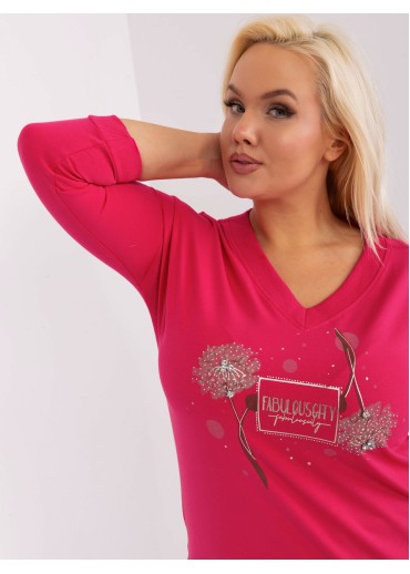 Fuchsiovo ružové tričko s potlačou