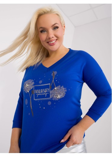 Kobaltovo modré tričko s potlačou