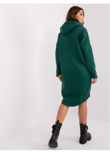 Tmavozelená predĺžená mikina