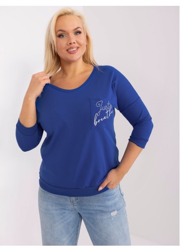 Kobaltovo modré tričko s nápisom
