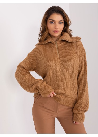 Hnedý pletený sveter