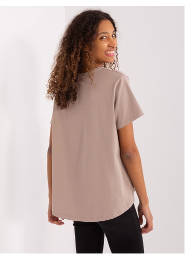 Béžovo hnedé asymetrické tričko