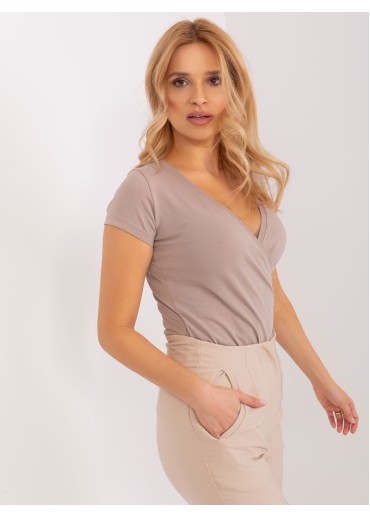 Béžovo hnedé zavinovacie tričko