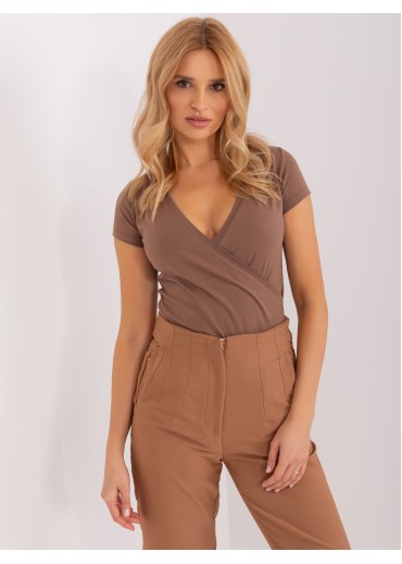 Hnedé zavinovacie tričko