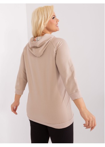 Béžovo hnedá mikina s kapucňou